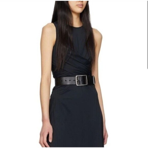 NWT Rag & Bone Leather Jumbo Boyfriend Waist Belt, Black, Medium main image 7